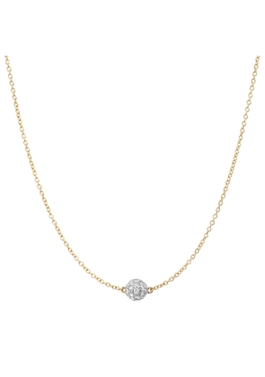 Eriness Single Diamond Orb Necklace in 14K Yellow Gold/White Diamond