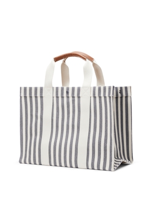 Rue de Verneuil Large Striped Tote Bag in Grey