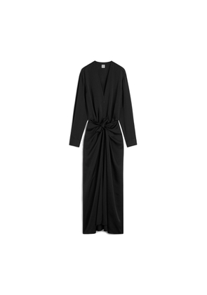 Toteme Satin Knot Dress in Black, Size FR 38