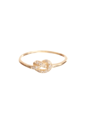 Ariel Gordon Pavé Love Knot Ring in 14K Yellow Gold/White Diamond, Size 7