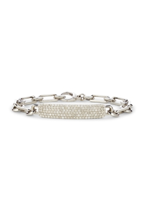 Sheryl Lowe Pavé Diamond Id Bracelet in Sterling Silver/Diamond