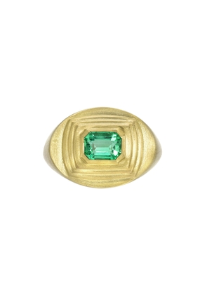 Jenna Katz Emerald Pyramid Ring in 18K Yellow Gold/ Emerald, Size 9
