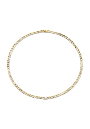 Anita Ko Plain Chain-Link Choker in 18K Yellow Gold/White Diamond