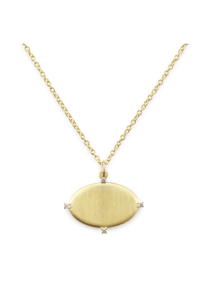 Jenna Katz Oval Coin Pendant Necklace in 18K Yellow Gold