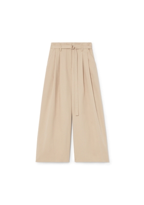 G. Label by goop Juju High-Waisted Cropped Pants in Khaki, Size 12