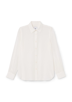 G. Label by goop O’Neill Silk Boy Button-Down in White, Size 8