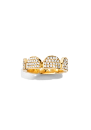 Renato Cipullo Half-Moon Ring in 18K Yellow Gold/Diamonds, Size 3