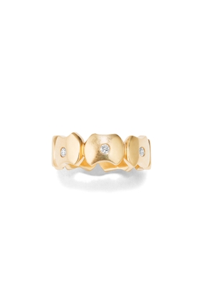 Renato Cipullo Bite Ring in 18K Yellow Gold/Diamonds, Size 3