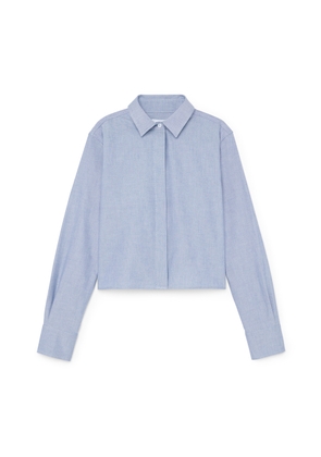 G. Label by goop Mimi Cropped Shirt in Blue, Size 0
