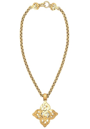 chanel Chanel Coco Mark Pendant Necklace in Gold - Metallic Gold. Size all.