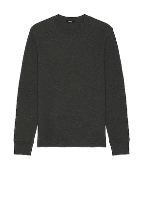 Theory Mattis Studio Waffle Sweater in Pestle Melange - Charcoal. Size L (also in XL/1X).