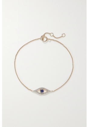 STONE AND STRAND - Evil Eye 14-karat Gold, Diamond And Sapphire Bracelet - One size