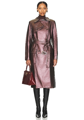 celine Celine Leather Trench Coat in Brown - Brown. Size 42 (also in ).