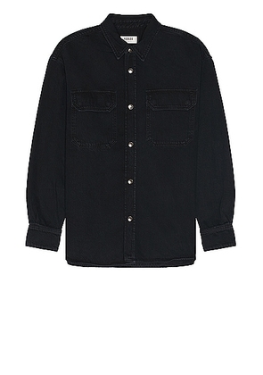 AGOLDE Camryn Shirt in Crushed - Black. Size L (also in M, S, XL).