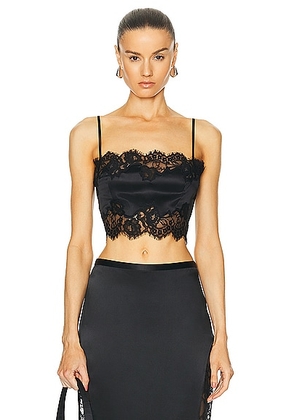 fleur du mal Silk And Lace Bandeau Top in Black - Black. Size M (also in S, XS).