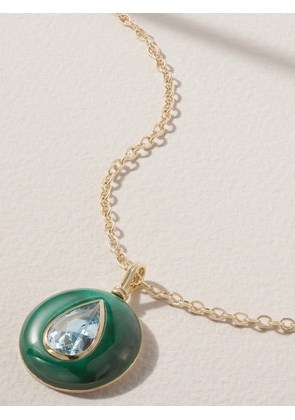 Retrouvaí - Lollipop 14-karat Gold, Aquamarine And Malachite Necklace - One size