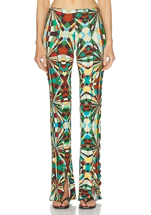 SIEDRES Mult Front Slit Pant in Multi - Green. Size M (also in S, XS).