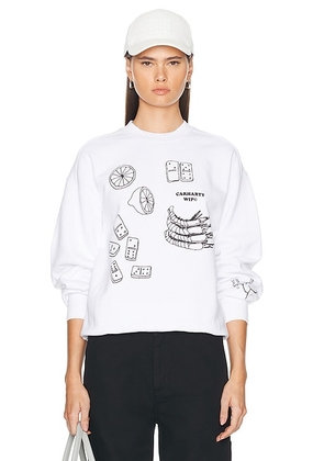 Carhartt WIP Isis Maria Lunch Sweatshirt in White & Black - White. Size M (also in S, XS).