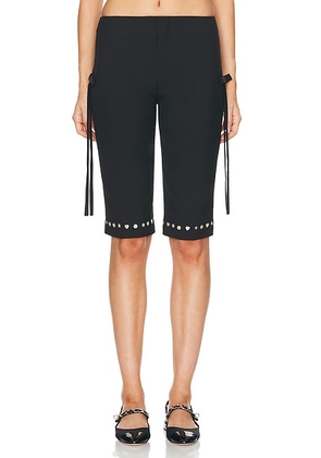 Sandy Liang Crouton Capri Pant in Black - Black. Size 0 (also in 2, 4, 8).