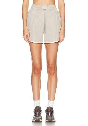 Varley Harmon High Rise Short in Cashmere Stone - Taupe. Size L (also in M, S, XS).