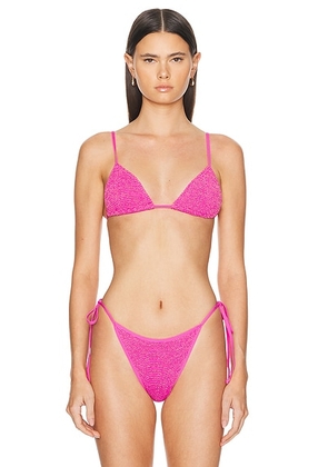 Bond Eye Luana Triangle Bikini Top in Wildberry - Pink. Size all.