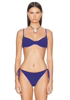 Bond Eye Gracie Balconette Bikini Top in Sapphire Animalia - Navy. Size all.