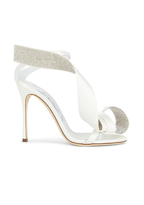 AREA X Sergio Rossi A5 Sandal in Bianco & Crystal - White. Size 36 (also in 37, 37.5, 38, 38.5, 39, 41).