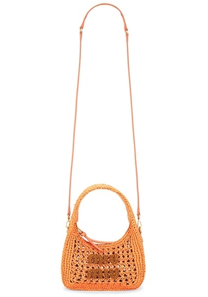 Miu Miu Crochet Hobo Bag in Tulipano & Cognac - Coral. Size all.