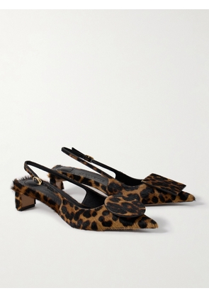 Jacquemus - Duelo Embellished Leopard-print Calf Hair Slingback Pumps - Animal print - FR35,FR36,FR37,FR38,FR39,FR40,FR41