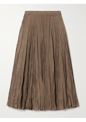 Joseph - Sully Pleated Silk-habotai Midi Skirt - Brown - FR34,FR36,FR38,FR40,FR42,FR44