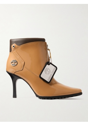 TIMBERLAND - + Veneda Carter Embellished Patent-leather Ankle Boots - Brown - US5.5,US6.5,US7,US7.5,US8,US8.5,US9,US9.5,US10,US11