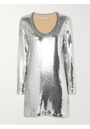 Rabanne - Embellished Sequined Mesh Mini Dress - Silver - FR34,FR36,FR38,FR40,FR42
