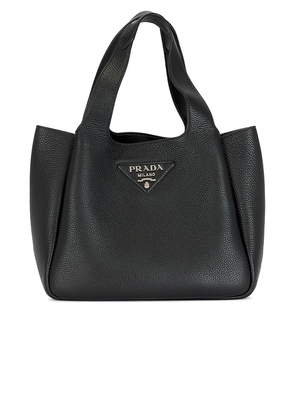 FWRD Renew Prada Vitello Daino Soft Handbag in Black.