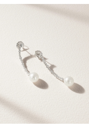 Mikimoto - 18-karat White Gold, Diamond And Pearl Earrings - One size