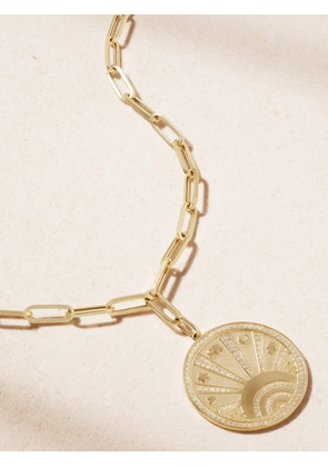 Sydney Evan - Evil Eye Luck Coin 14-karat Gold Diamond Necklace - One size