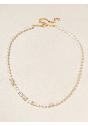 Sydney Evan - 14-karat Yellow And White Gold, Pearl And Diamond Necklace - One size