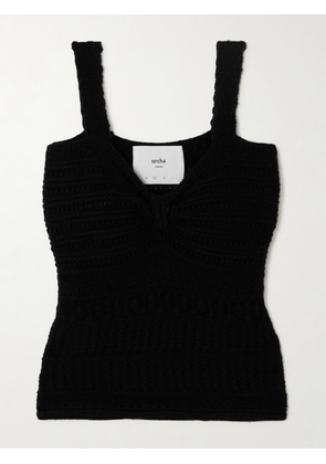 Arch4 - + Net Sustain Jodie Knotted Cable-knit Silk And Organic Cashmere-blend Top - Black - x small,small,medium,large
