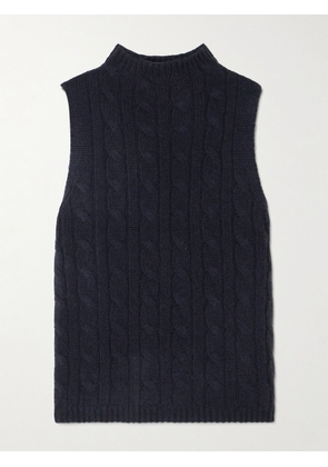 Arch4 - + Net Sustain Cassie Cable-knit Silk And Organic Cashmere-blend Tank - Blue - x small,small,medium,large