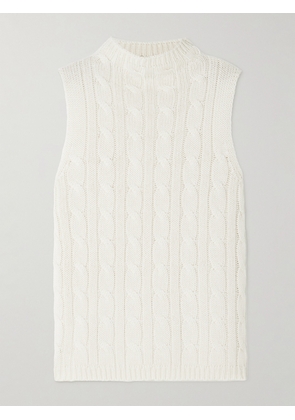Arch4 - + Net Sustain Cassie Cable-knit Silk And Organic Cashmere-blend Tank - Ivory - x small,small,medium,large