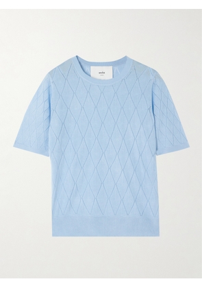 Arch4 - + Net Sustain Orla Pointelle-knit Organic Cashmere And Silk-blend Sweater - Blue - x small,small,medium,large