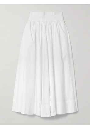 Suzie Kondi - The Kyria Pleated Cotton-poplin Midi Skirt - White - x small,small,medium,large,x large