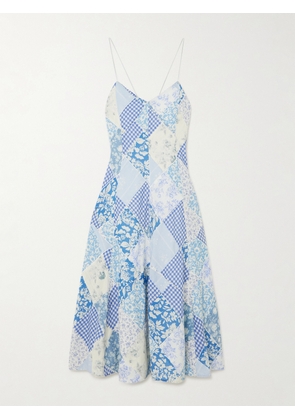 Polo Ralph Lauren - Viggy Patchwork Printed Cotton And Linen-blend Midi Dress - Blue - US0,US2,US4,US6,US8,US10,US12
