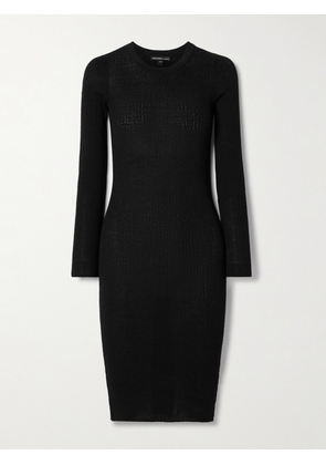 James Perse - Ribbed Linen-blend Midi Dress - Black - 0,1,2,3