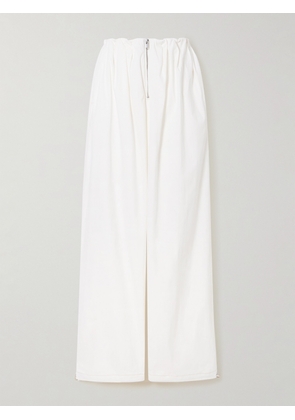 Dion Lee - Gathered Washed Cotton-blend Wide-leg Pants - White - xx small,x small,small,medium,large,x large