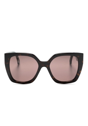 Gucci Eyewear Web-detail square-frame sunglasses - Brown
