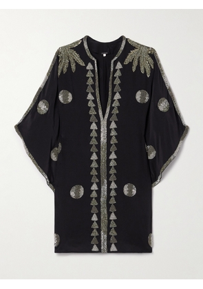 Johanna Ortiz - Westbound Embellished Silk-blend Crepe Mini Dress - Black - US0,US2,US4,US6,US8