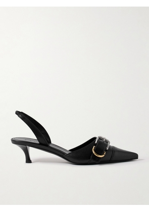 Givenchy - Voyou Buckled Textured-leather Slingback Pumps - Black - IT37,IT37.5,IT38,IT38.5,IT39,IT40,IT41