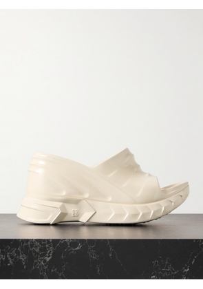 Givenchy - Marshmallow Glossed-rubber Platform Wedge Mules - Ivory - IT35,IT36,IT37,IT38,IT39,IT40,IT41
