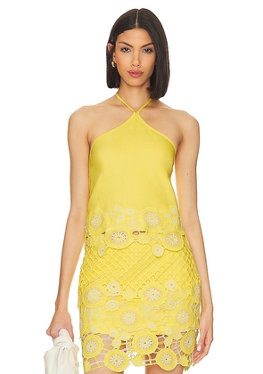 SIMKHAI Mads Halter Top in Yellow. Size 4.