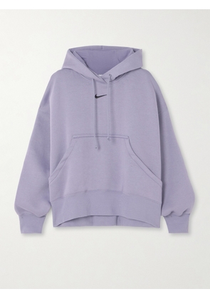 Nike - Phoenix Oversized Embroidered Cotton-blend Jersey Hoodie - Purple - x small,small,medium,large,x large,xx large